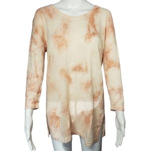 JJill PureJill Tie Dye Light Weight Sweater - Peach and Cream  - Size XS